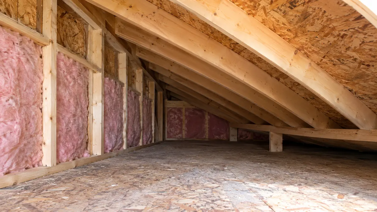 Low-clearance roof space with insulation