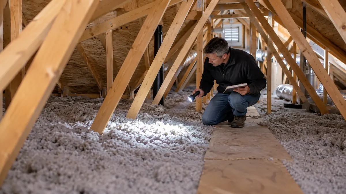 Attic insulation depth inspection