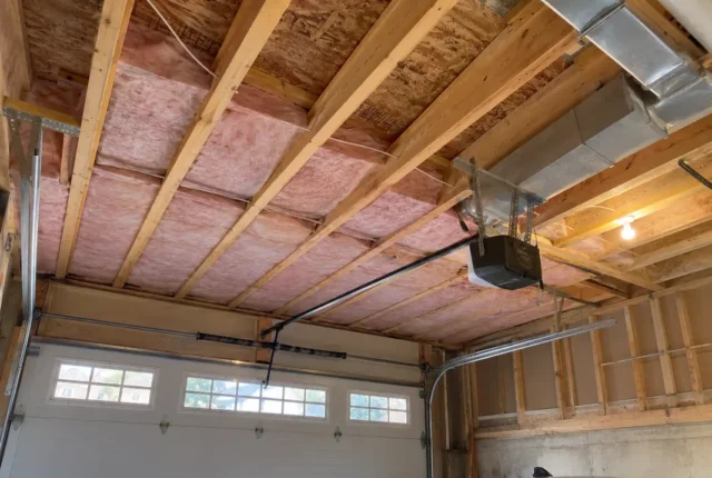 Open garage ceiling during renovation