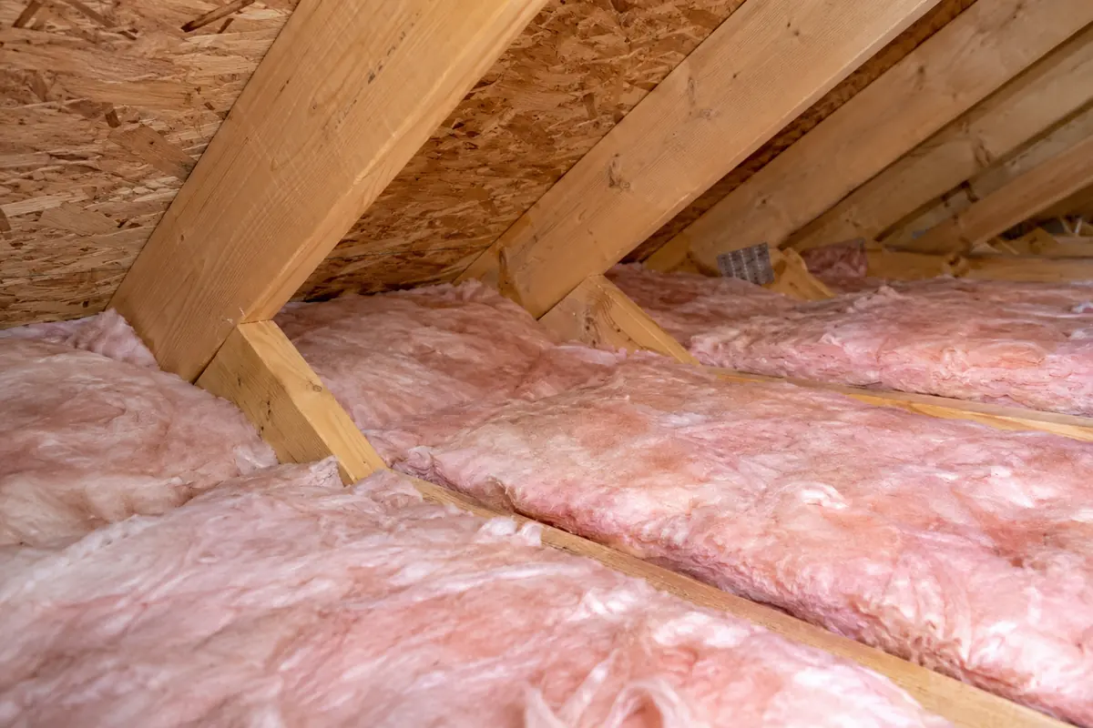 Existing fibreglass batts across attic floor