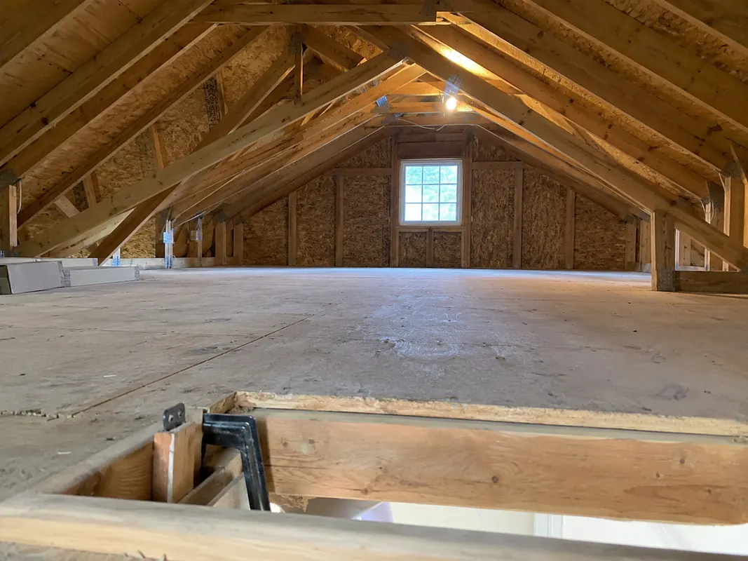 Attic floor prepared for new insulation